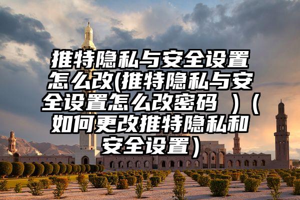 推特隐私与安全设置怎么改(推特隐私与安全设置怎么改密码 )（如何更改推特隐私和安全设置）