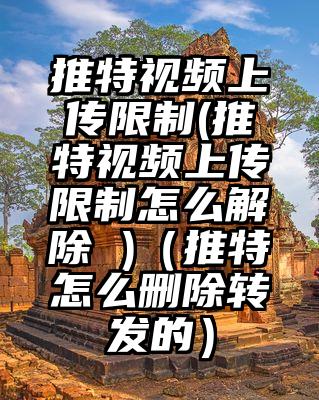 推特视频上传限制(推特视频上传限制怎么解除 )（推特怎么删除转发的）