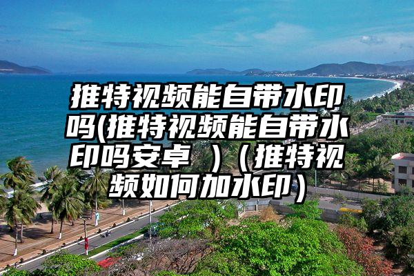 推特视频能自带水印吗(推特视频能自带水印吗安卓 )（推特视频如何加水印）