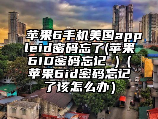 苹果6手机美国appleid密码忘了(苹果6ID密码忘记 )（苹果6id密码忘记了该怎么办）