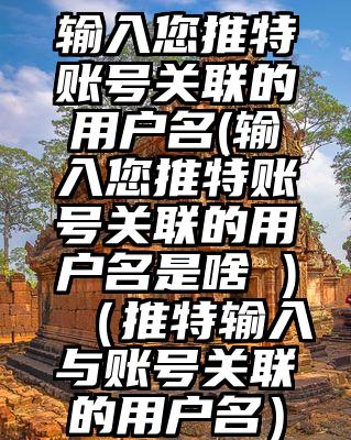 输入您推特账号关联的用户名(输入您推特账号关联的用户名是啥 )（推特输入与账号关联的用户名）