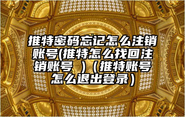 推特密码忘记怎么注销账号(推特怎么找回注销账号 )（推特账号怎么退出登录）