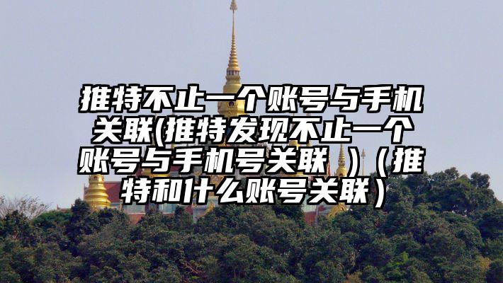 推特不止一个账号与手机关联(推特发现不止一个账号与手机号关联 )（推特和什么账号关联）