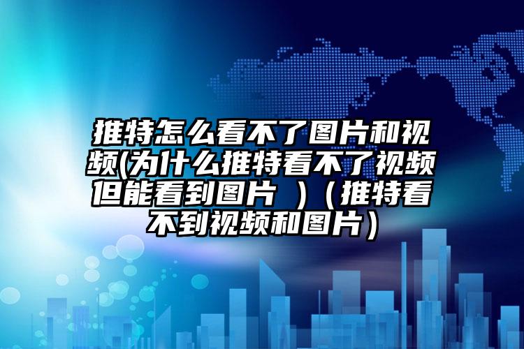 推特怎么看不了图片和视频(为什么推特看不了视频但能看到图片 )（推特看不到视频和图片）