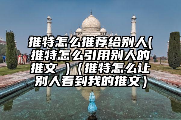 推特怎么推荐给别人(推特怎么引用别人的推文 )（推特怎么让别人看到我的推文）