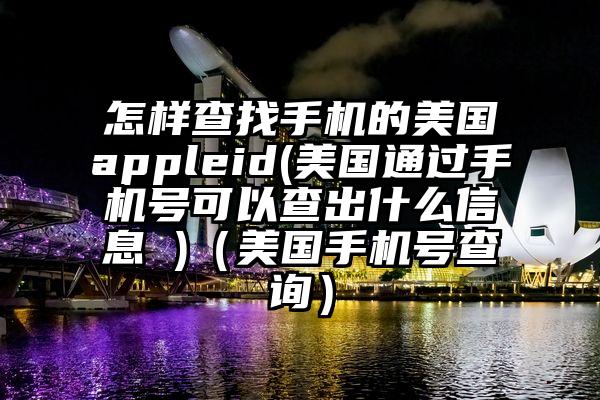 怎样查找手机的美国appleid(美国通过手机号可以查出什么信息 )（美国手机号查询）