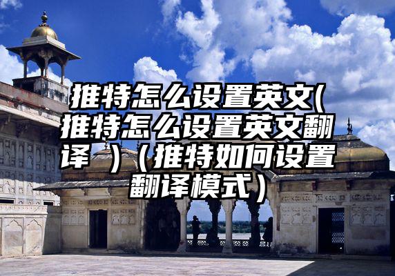 推特怎么设置英文(推特怎么设置英文翻译 )（推特如何设置翻译模式）