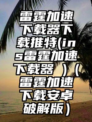 雷霆加速下载器下载推特(ins雷霆加速下载器 )(雷霆加速下载安卓破解版)