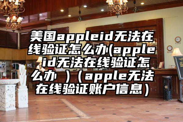 美国appleid无法在线验证怎么办(apple id无法在线验证怎么办 )（apple无法在线验证账户信息）