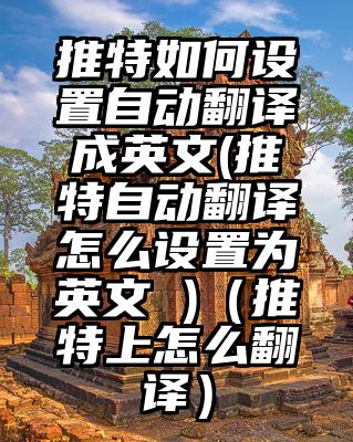 推特如何设置自动翻译成英文(推特自动翻译怎么设置为英文 )（推特上怎么翻译）
