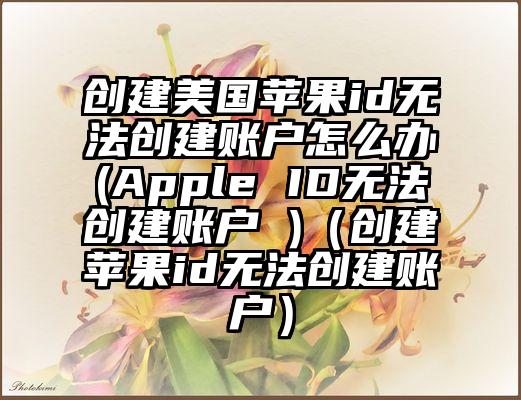 创建美国苹果id无法创建账户怎么办(Apple ID无法创建账户 )（创建苹果id无法创建账户）