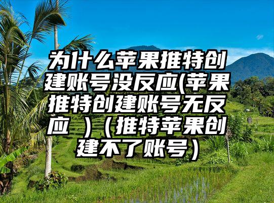 为什么苹果推特创建账号没反应(苹果推特创建账号无反应 )（推特苹果创建不了账号）