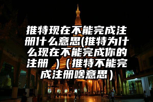推特现在不能完成注册什么意思(推特为什么现在不能完成你的注册 )（推特不能完成注册啥意思）