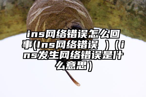 ins网络错误怎么回事(Ins网络错误 )（ins发生网络错误是什么意思）