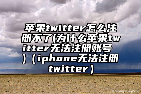 苹果twitter怎么注册不了(为什么苹果twitter无法注册账号 )（iphone无法注册twitter）