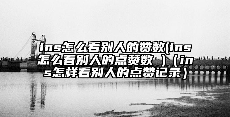ins怎么看别人的赞数(ins怎么看别人的点赞数 )(ins怎样看别人的点赞记录)