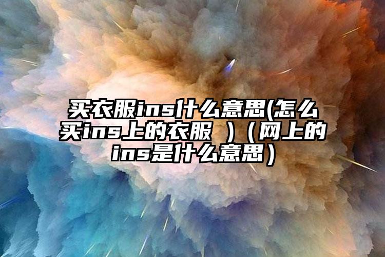 买衣服ins什么意思(怎么买ins上的衣服 )（网上的ins是什么意思）