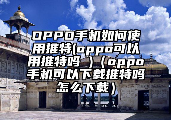 OPPO手机如何使用推特(oppo可以用推特吗 )（oppo手机可以下载推特吗怎么下载）