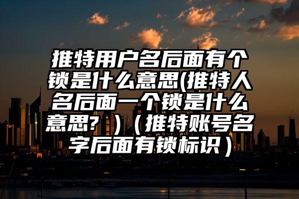 推特用户名后面有个锁是什么意思(推特人名后面一个锁是什么意思? )（推特账号名字后面有锁标识）