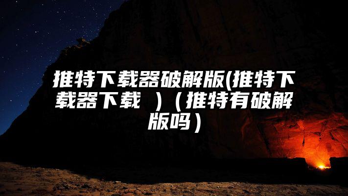 推特下载器破解版(推特下载器下载 )（推特有破解版吗）