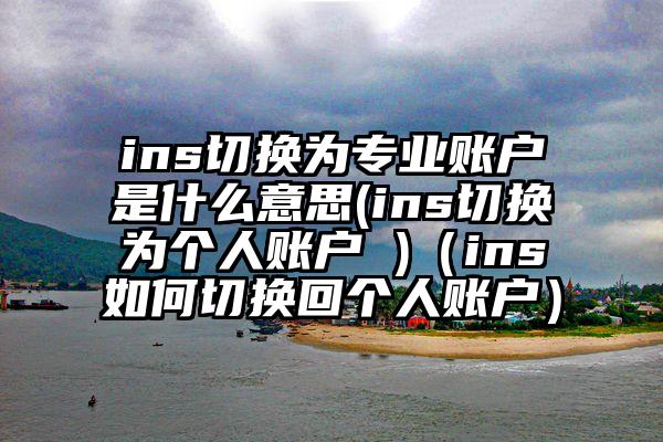 ins切换为专业账户是什么意思(ins切换为个人账户 )（ins如何切换回个人账户）
