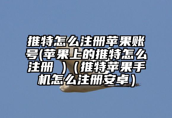 推特怎么注册苹果账号(苹果上的推特怎么注册 )(推特苹果手机怎么注册安卓)