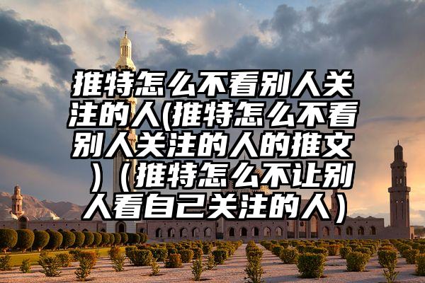 推特怎么不看别人关注的人(推特怎么不看别人关注的人的推文 )（推特怎么不让别人看自己关注的人）