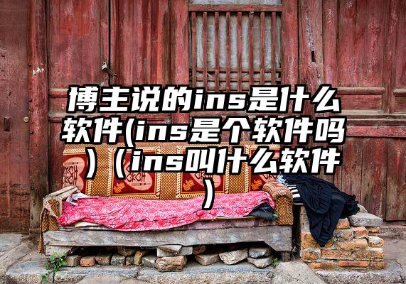 博主说的ins是什么软件(ins是个软件吗 )（ins叫什么软件）