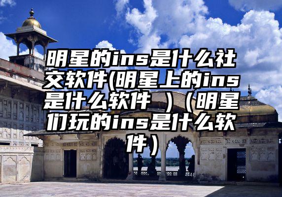 明星的ins是什么社交软件(明星上的ins是什么软件 )（明星们玩的ins是什么软件）