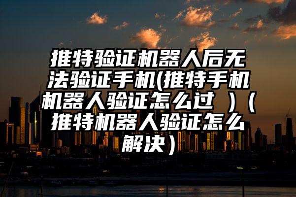 推特验证机器人后无法验证手机(推特手机机器人验证怎么过 )（推特机器人验证怎么解决）