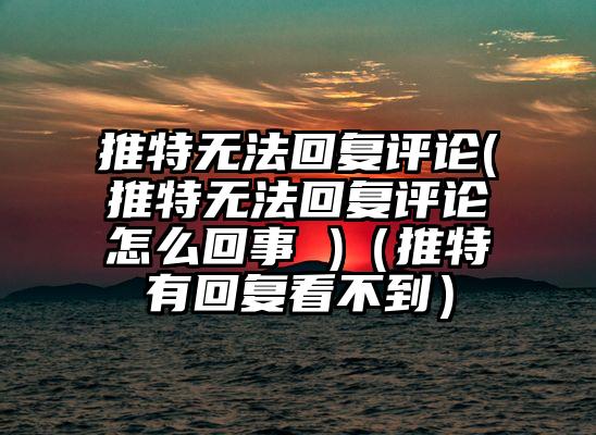 推特无法回复评论(推特无法回复评论怎么回事 )（推特有回复看不到）