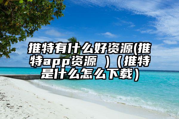 推特有什么好资源(推特app资源 )（推特是什么怎么下载）
