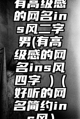 有高级感的网名ins风二字男(有高级感的网名ins风四字 )（好听的网名简约ins风）