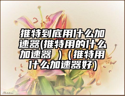 推特到底用什么加速器(推特用的什么加速器 )（推特用什么加速器好）