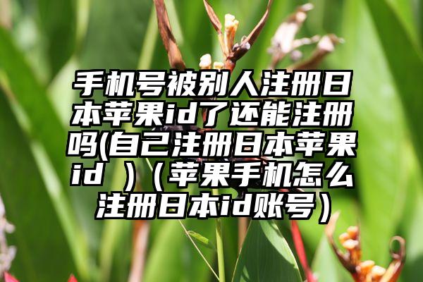 手机号被别人注册日本苹果id了还能注册吗(自己注册日本苹果id )（苹果手机怎么注册日本id账号）