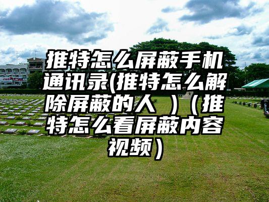 推特怎么屏蔽手机通讯录(推特怎么解除屏蔽的人 )（推特怎么看屏蔽内容视频）