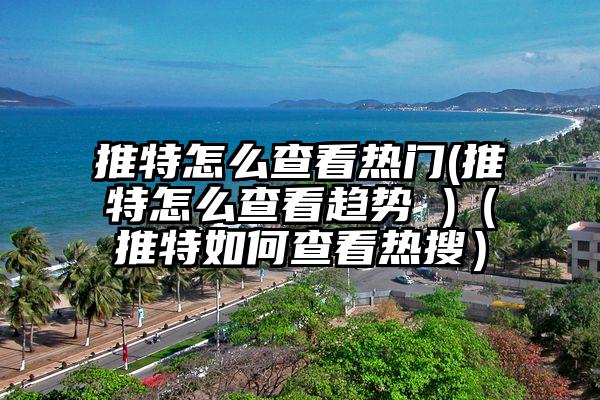 推特怎么查看热门(推特怎么查看趋势 )（推特如何查看热搜）