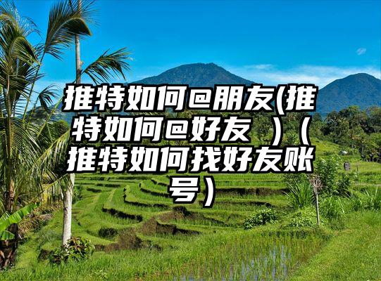 推特如何@朋友(推特如何@好友 )（推特如何找好友账号）
