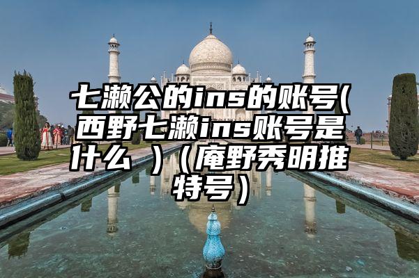 七濑公的ins的账号(西野七濑ins账号是什么 )（庵野秀明推特号）