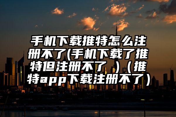 手机下载推特怎么注册不了(手机下载了推特但注册不了 )（推特app下载注册不了）