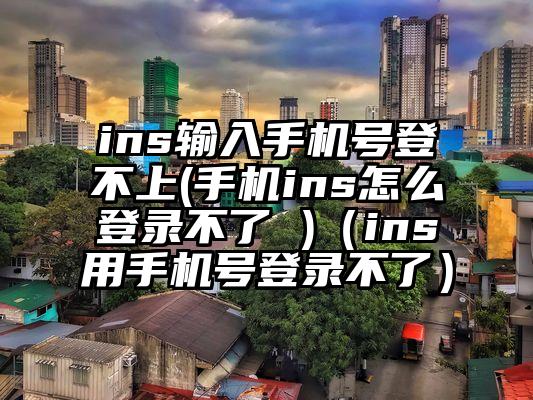 ins输入手机号登不上(手机ins怎么登录不了 )(ins用手机号登录不了)