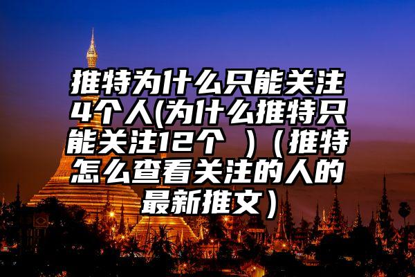 推特为什么只能关注4个人(为什么推特只能关注12个 )（推特怎么查看关注的人的最新推文）