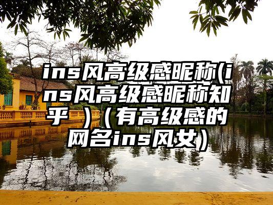 ins风高级感昵称(ins风高级感昵称知乎 )（有高级感的网名ins风女）