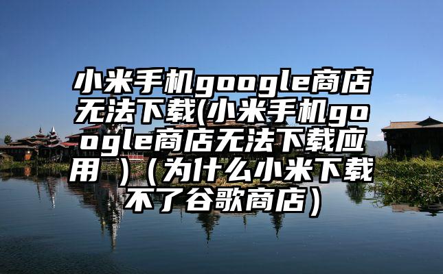 小米手机google商店无法下载(小米手机google商店无法下载应用 )（为什么小米下载不了谷歌商店）