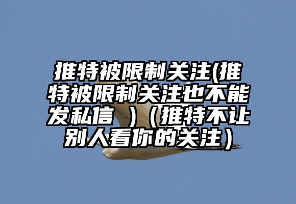 推特被限制关注(推特被限制关注也不能发私信 )（推特不让别人看你的关注）