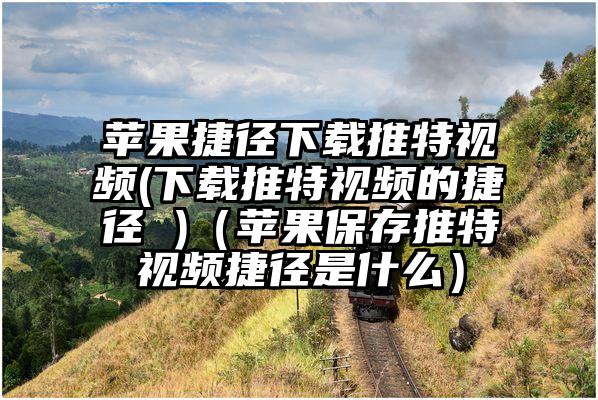 苹果捷径下载推特视频(下载推特视频的捷径 )（苹果保存推特视频捷径是什么）