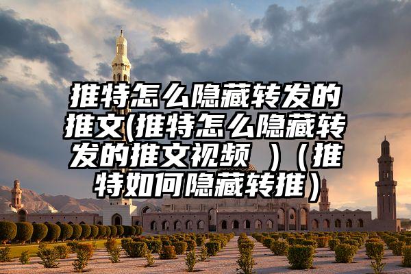 推特怎么隐藏转发的推文(推特怎么隐藏转发的推文视频 )（推特如何隐藏转推）