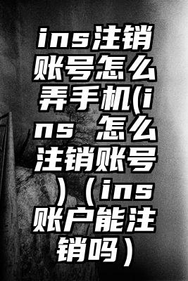ins注销账号怎么弄手机(ins 怎么注销账号 )（ins账户能注销吗）