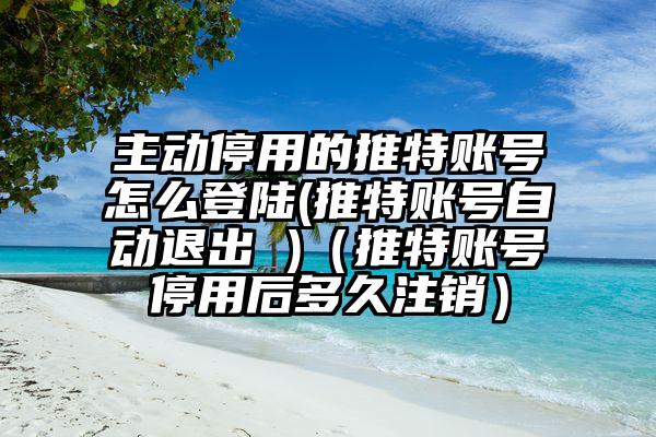 主动停用的推特账号怎么登陆(推特账号自动退出 )（推特账号停用后多久注销）