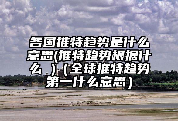 各国推特趋势是什么意思(推特趋势根据什么 )（全球推特趋势第一什么意思）